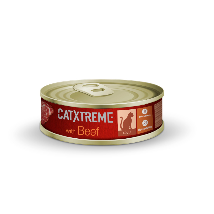 Lata Catxtreme Sterilised paté com vitela para Gatos